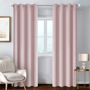 ZASŁONY GOTOWE 140 X 260 CM NA PRZELOTKACH BASIC PUDROWY RÓŻ