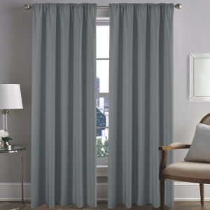 ZASŁONY GOTOWE 140 X 250 CM NA TAŚMIE MARSZCZĄCEJ BASIC SZARY